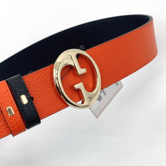 ⚡️SOLD! NWT GUCCI GG Black Orange Reversible Belt - Picture 3 of 8
